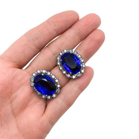 dior blue earrings|vintage dior earrings.